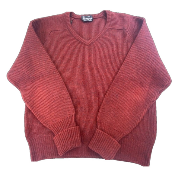 Vintage Other - Vintage Ingo Sweater Wool Blend Classic V-Neck Long Sleeves Maroon Men’s Small